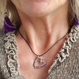 Wire Wrapped Open Heart Crystal Necklace from Alexa Martha Designs