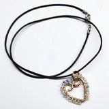 Wire Wrapped Open Heart Crystal Necklace from Alexa Martha Designs