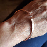 Stackable Hammered Double Canted Angle Bangles from Alexa Martha Designs