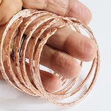 Stackable Hammered Double Canted Angle Bangles from Alexa Martha Designs