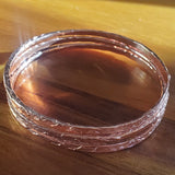 Stackable Hammered Double Canted Angle Bangles from Alexa Martha Designs