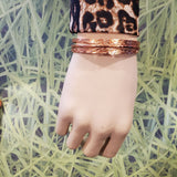 Stackable Hammered Double Canted Angle Bangles from Alexa Martha Designs