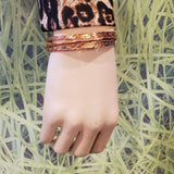Stackable Hammered Double Canted Angle Bangles from Alexa Martha Designs