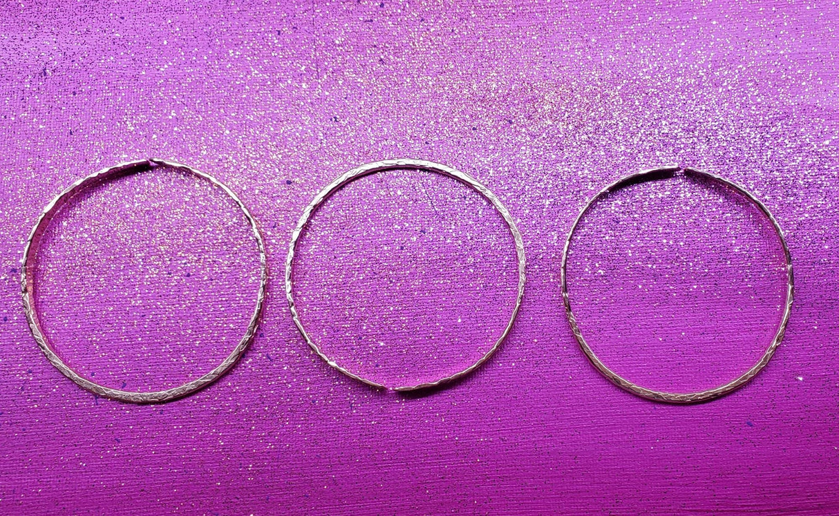 Stackable Hammered Double Canted Angle Bangles from Alexa Martha Designs