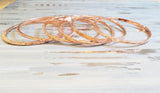 Stackable Hammered Double Canted Angle Bangles from Alexa Martha Designs