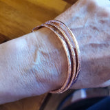 Stackable Hammered Double Canted Angle Bangles from Alexa Martha Designs