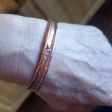Stackable Hammered Double Canted Angle Bangles from Alexa Martha Designs