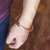Stackable Hammered Double Canted Angle Bangles from Alexa Martha Designs