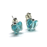 8mm Crystal Butterfly Silver Spiral Stud Earrings from Alexa Martha Designs