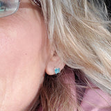 8mm Crystal Butterfly Silver Spiral Stud Earrings from Alexa Martha Designs