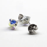 8mm Crystal Butterfly Silver Spiral Stud Earrings from Alexa Martha Designs