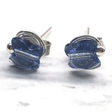 8mm Crystal Butterfly Silver Spiral Stud Earrings from Alexa Martha Designs