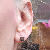 8mm Crystal Butterfly Silver Spiral Stud Earrings from Alexa Martha Designs