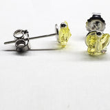 8mm Crystal Butterfly Silver Spiral Stud Earrings from Alexa Martha Designs
