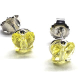 8mm Crystal Butterfly Silver Spiral Stud Earrings from Alexa Martha Designs