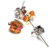 8mm Crystal Butterfly Silver Spiral Stud Earrings from Alexa Martha Designs
