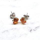 8mm Crystal Butterfly Silver Spiral Stud Earrings from Alexa Martha Designs