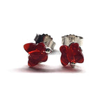 8mm Crystal Butterfly Silver Spiral Stud Earrings from Alexa Martha Designs