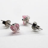 8mm Crystal Butterfly Silver Spiral Stud Earrings from Alexa Martha Designs