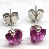 8mm Crystal Butterfly Silver Spiral Stud Earrings from Alexa Martha Designs