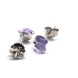 8mm Crystal Butterfly Silver Spiral Stud Earrings from Alexa Martha Designs