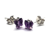 8mm Crystal Butterfly Silver Spiral Stud Earrings from Alexa Martha Designs