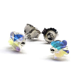 8mm Crystal Butterfly Silver Spiral Stud Earrings from Alexa Martha Designs