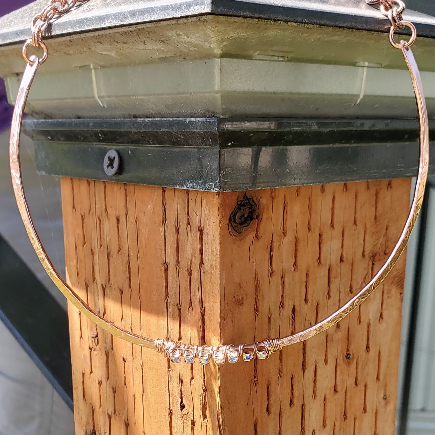 7 Years Anniversary Heavy 10 Gauge Copper Wire Wrapped  Super Sparkly Crystal Choker from Alexa Martha Designs