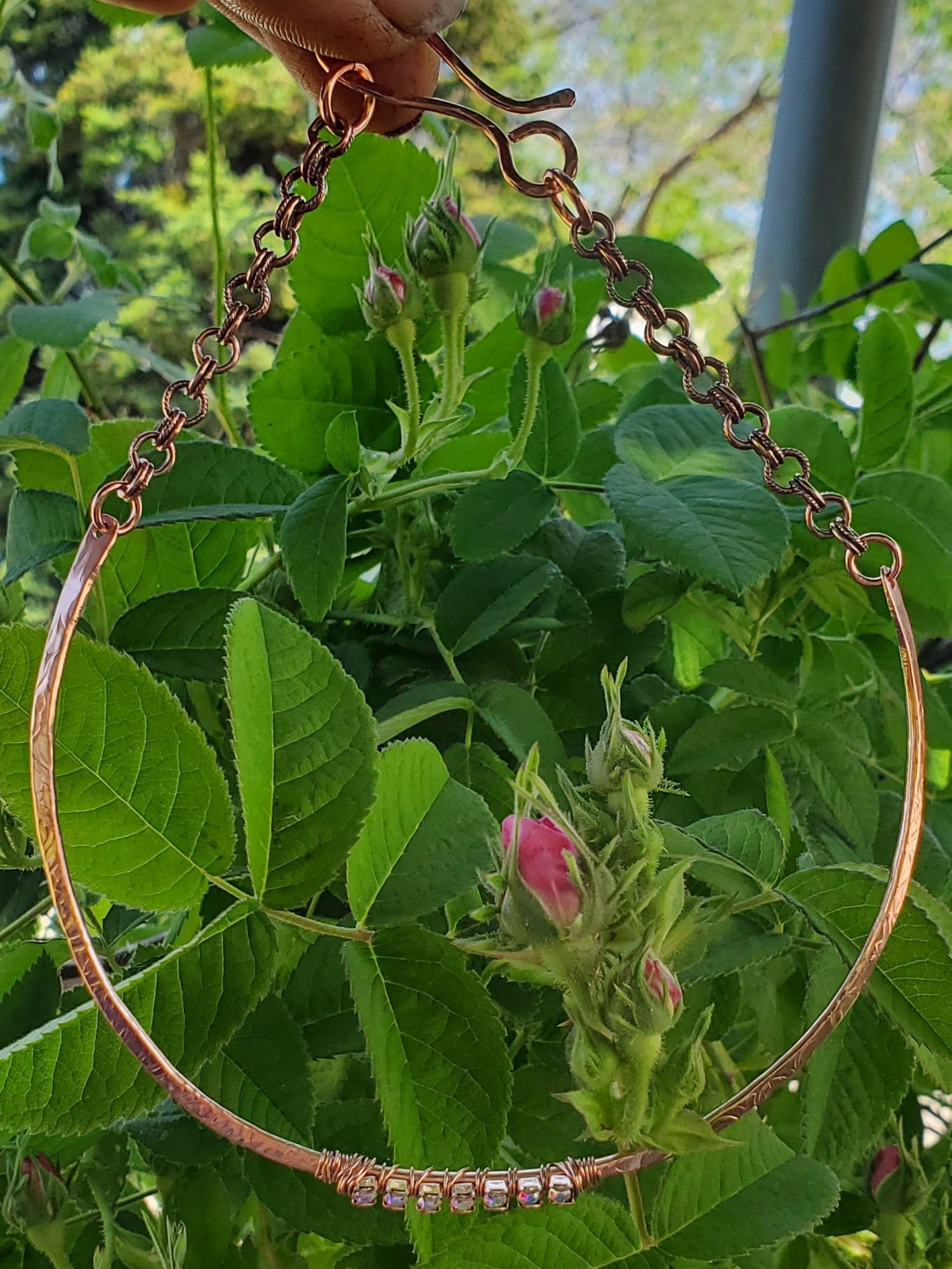 7 Years Anniversary Heavy 10 Gauge Copper Wire Wrapped  Super Sparkly Crystal Choker from Alexa Martha Designs