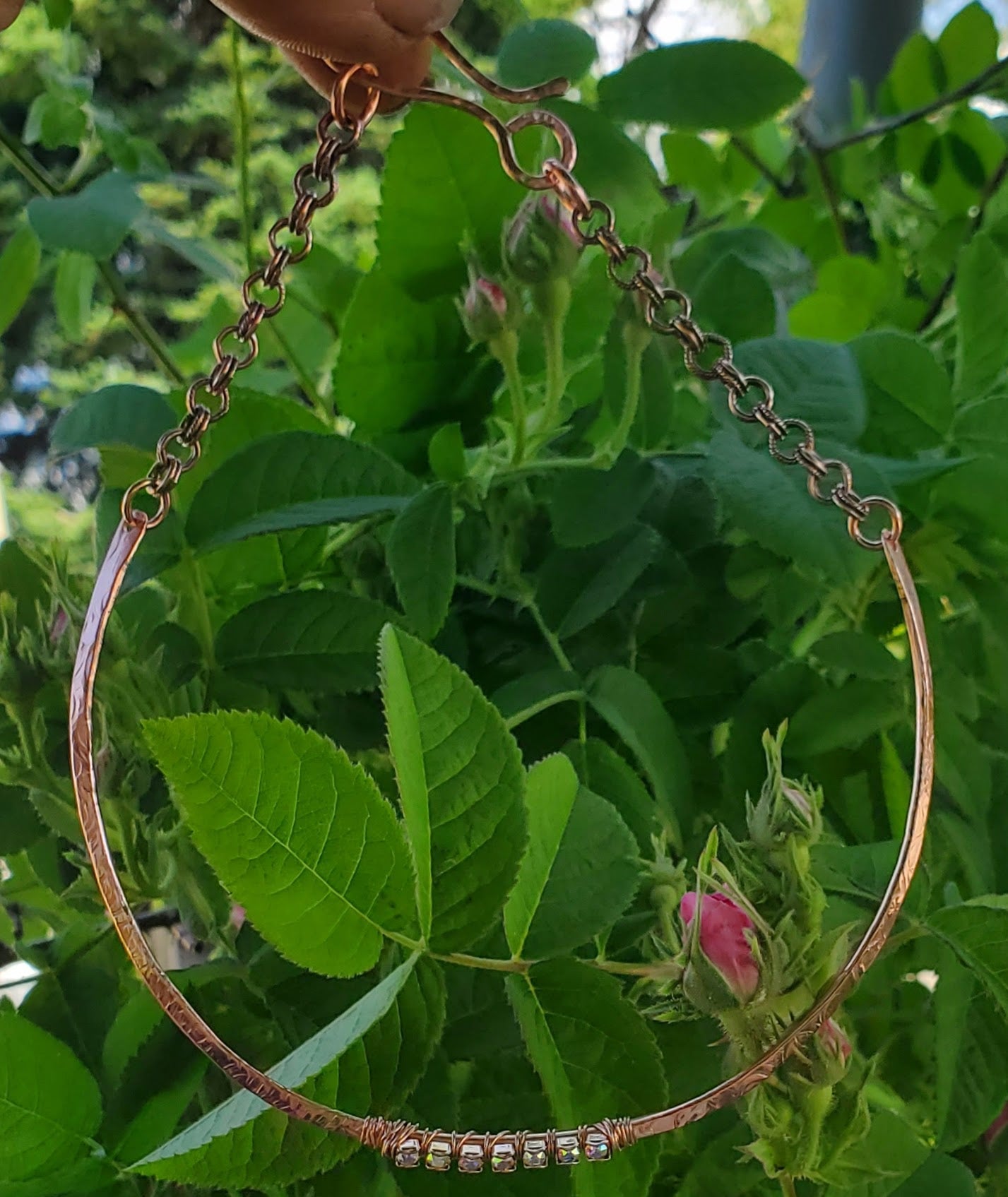 7 Years Anniversary Heavy 10 Gauge Copper Wire Wrapped  Super Sparkly Crystal Choker from Alexa Martha Designs