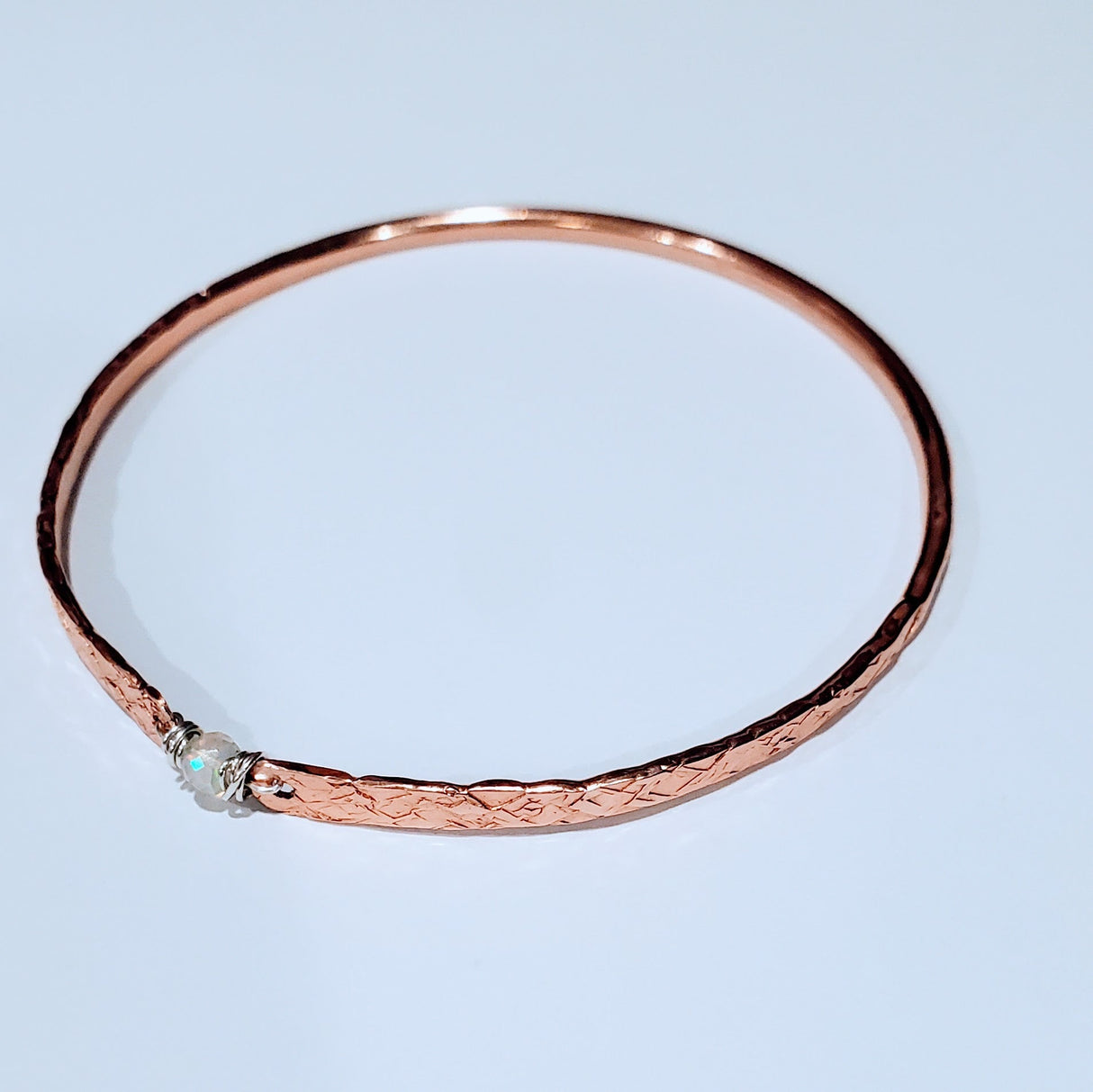 Bestselling Copper Brides Mag Bangle wire wrapped with AAA+ Ethiopian Opal from Alexa Martha Designs
