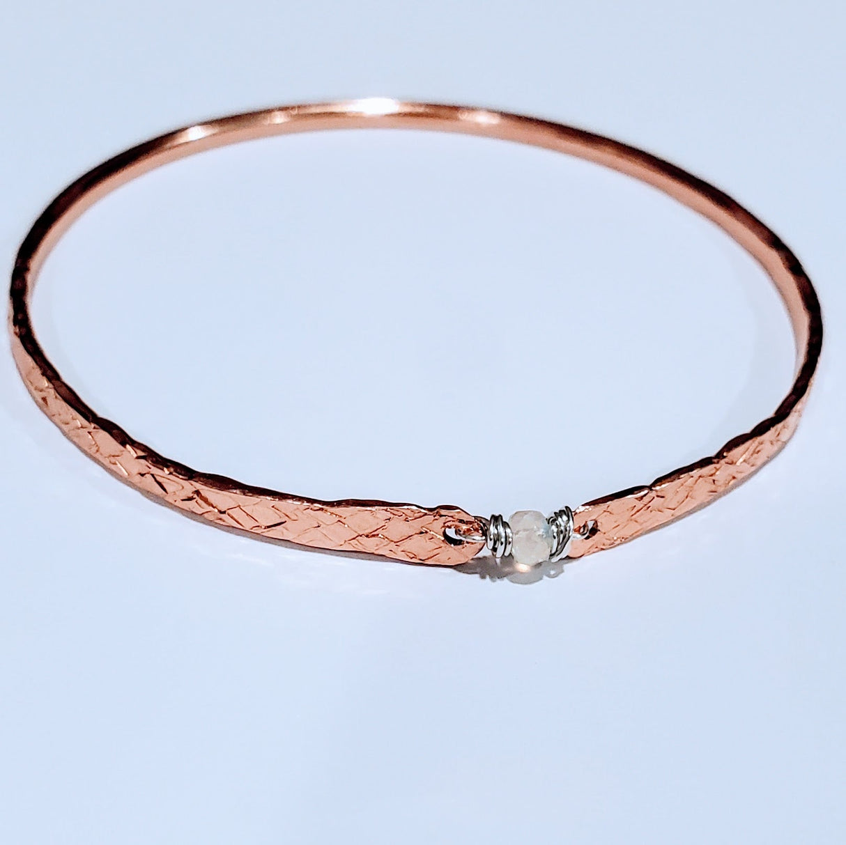 Bestselling Copper Brides Mag Bangle wire wrapped with AAA+ Ethiopian Opal from Alexa Martha Designs