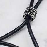 Handmade Black Leather Colored Ceramic Talking Turtle Bolo Necklace from Alexa Martha Designs