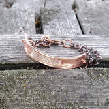 Adjustable Handmade Sculpted Copper Channel Silver Mesh Cuff Bracelet from Alexa Martha Designs
