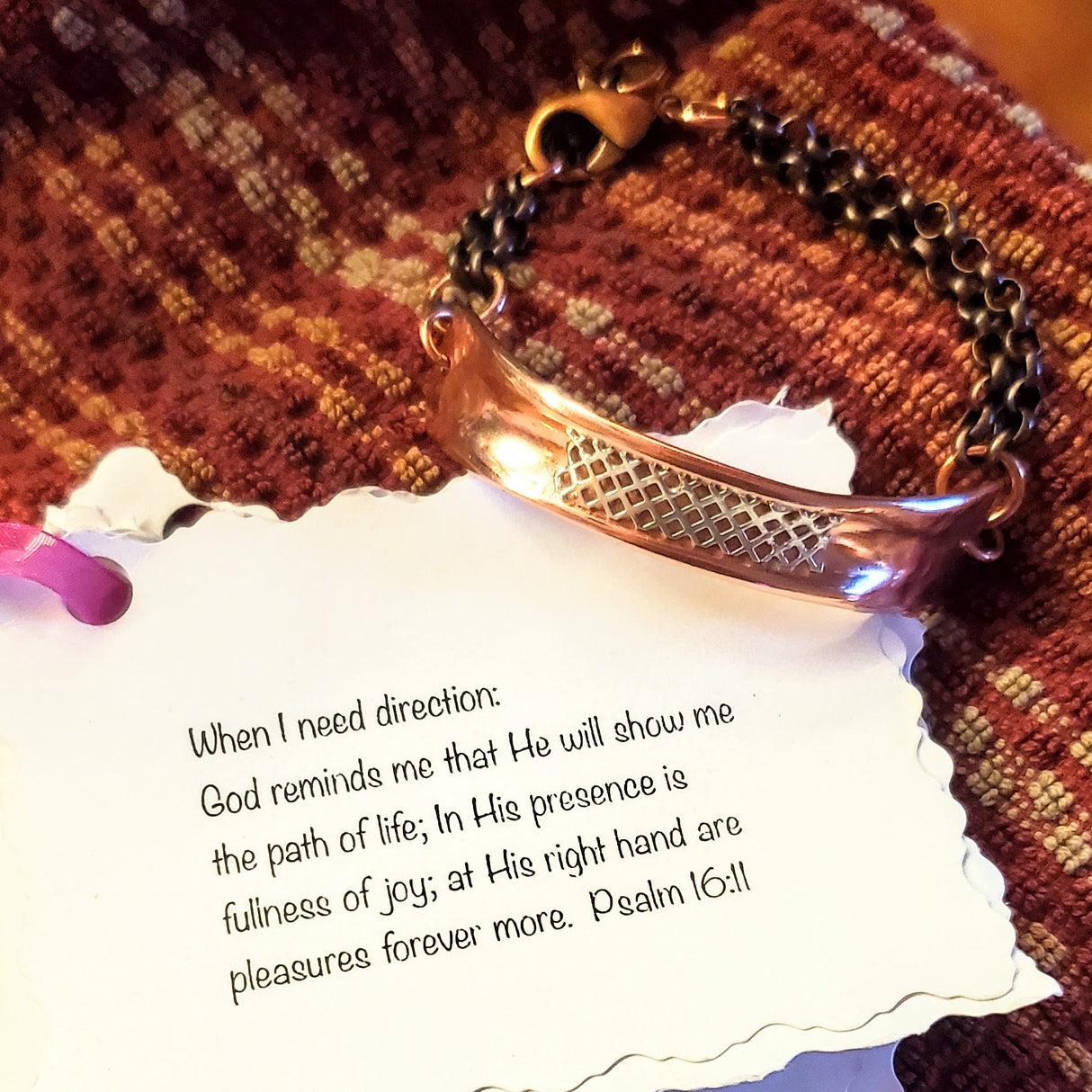 Adjustable Handmade Sculpted Copper Channel Silver Mesh Cuff Bracelet from Alexa Martha Designs