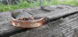Adjustable Handmade Sculpted Copper Channel Silver Mesh Cuff Bracelet from Alexa Martha Designs