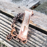 Adjustable Handmade Sculpted Copper Channel Silver Mesh Cuff Bracelet from Alexa Martha Designs