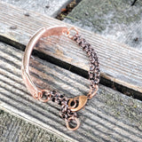 Adjustable Handmade Sculpted Copper Channel Silver Mesh Cuff Bracelet from Alexa Martha Designs