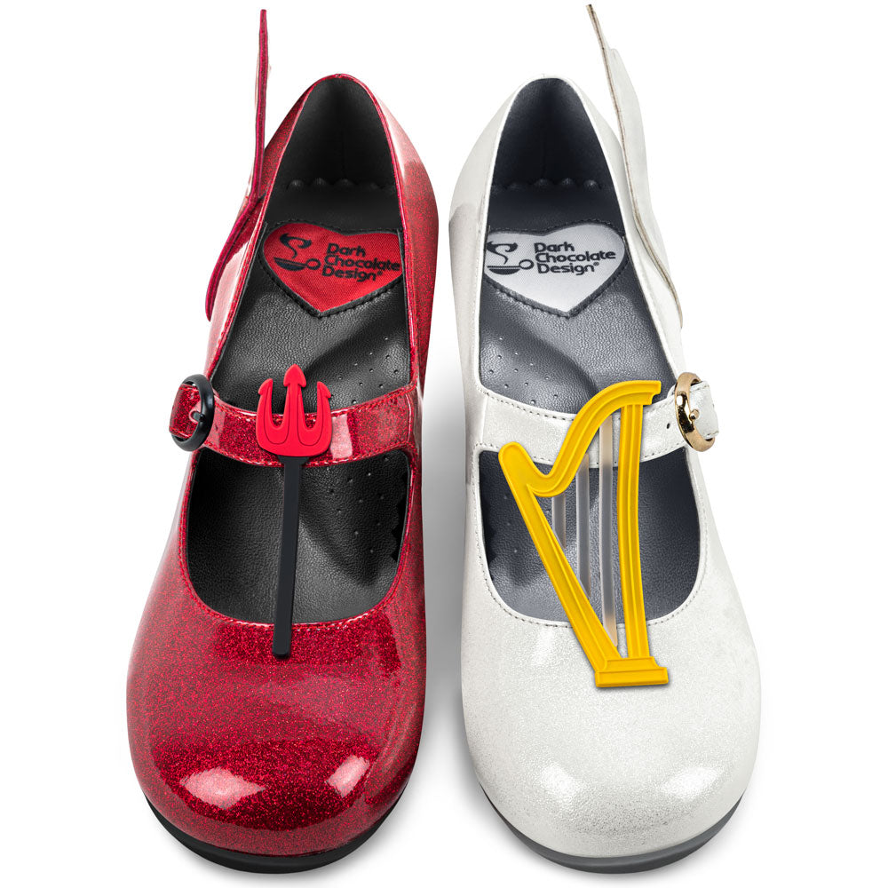 Chocolaticas® Mid Heels Angel & Demon Women's Mary Jane Pump From Hot Chocolate Design