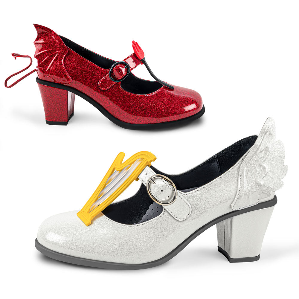 Chocolaticas® Mid Heels Angel & Demon Women's Mary Jane Pump From Hot Chocolate Design