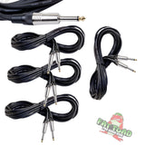 Guitar Cables (4 Pack) Instrument Cord by FAT TOAD | 24 AWG Patch Conductor for Electric or Acoustic Guitar, Bass, Amps, Keyboards & Pro-Audio DJ Recording Studio PA | 20FT 1/4 Inch Straight-End Wires from GeekStands.com