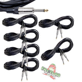 Guitar Cords (6 Pack) Instrument Cable by FAT TOAD | 20FT Wires 1/4 Inch Gold Straight-End for Electric, Acoustic, Bass, Keyboards, Speakers, Sound AMP & Music Recording Studio | Shielded 24 AWG Patch from GeekStands.com