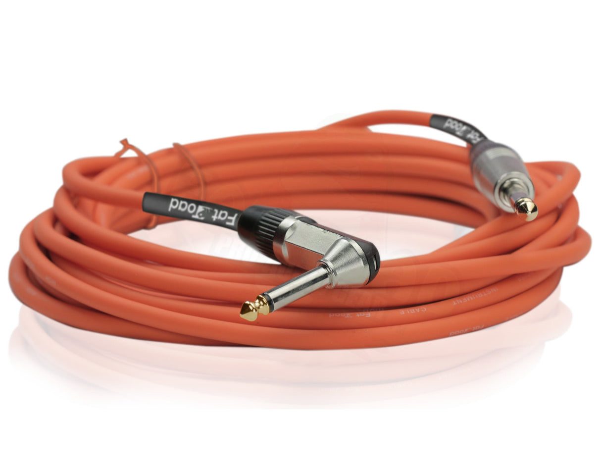 Guitar Cords (4 Pack) Right Angle Instrument Cable by FAT TOAD - 20FT 1/4 Inch Straight-End Wires for Electric Guitar, Bass, Keyboards & Music Studio from GeekStands.com