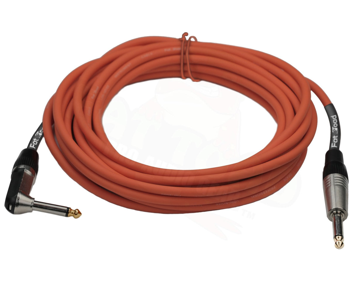 24 PACK - Right Angled Guitar Cables by FAT TOAD | Instrument Cords 20FT 1/4 Quarter Inch Straight-End 24GA Wires for Electric Guitar Pedal, Bass, Keyboards, Speaker Amplifier & Audio Studio Recording from GeekStands.com