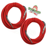 Male Jack Speaker Cables (2 Pack) (1/4" to 1/4) by FAT TOAD - 25ft Professional Pro Audio Red DJ Speakers PA Patch Cords - Quarter Inch 12 AWG Wire from GeekStands