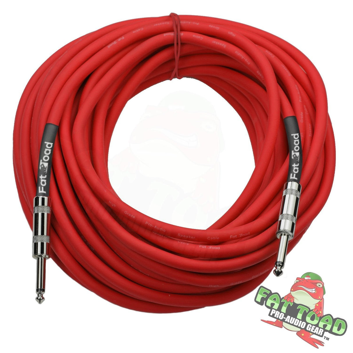 Speaker Cable (1/4" to 1/4) by FAT TOAD - 50ft Professional Pro Audio Red DJ Speaker PA Patch Cord Quarter inch Male Jack - 12 AWG Gauge Wire for Studio from GeekStands