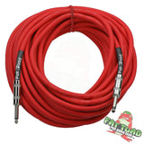 Speaker Cable (1/4" to 1/4) by FAT TOAD - 50ft Professional Pro Audio Red DJ Speaker PA Patch Cord Quarter inch Male Jack - 12 AWG Gauge Wire for Studio from GeekStands