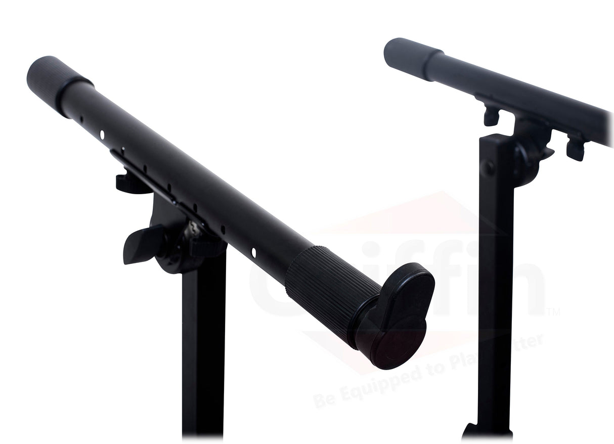 Double Piano Keyboard & Laptop Stand by GRIFFIN - 2 Tier/Dual Portable Studio Mixer Rack for Turntables, DJ Coffins, Speakers, Digital Music Gear from GeekStands