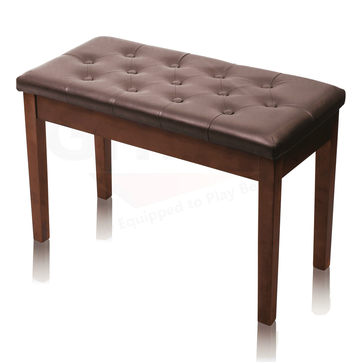 GRIFFIN Brown Wood PU Leather Piano Bench - Double Vintage Design, Ergonomic Chair Musician Keyboard from GeekStands