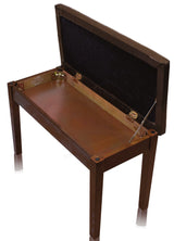 GRIFFIN Brown Wood PU Leather Piano Bench - Double Vintage Design, Ergonomic Chair Musicians Keyboard Stool - Cushion Duet Seat & Sheet Music Storage from GeekStands